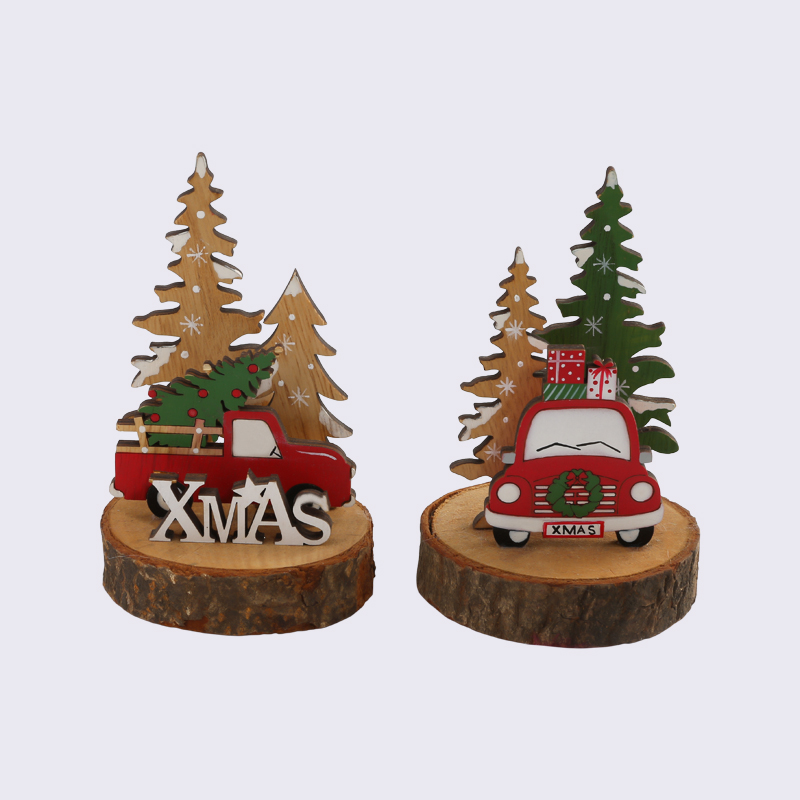 圣诞汽车木桩雪景气氛礼品装饰品