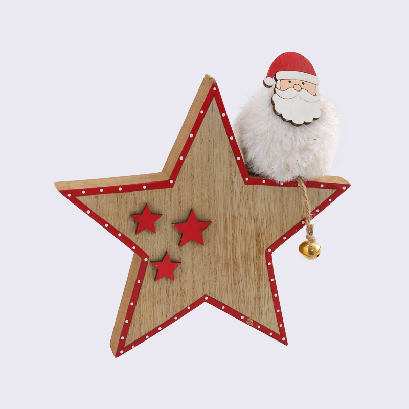 圣诞老人五角星形创意木饰