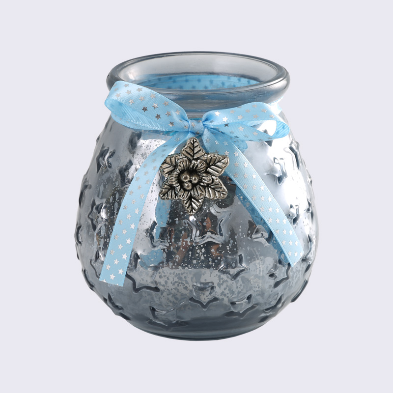 清新现代创意透明玻璃电镀星星瓶装饰摆件